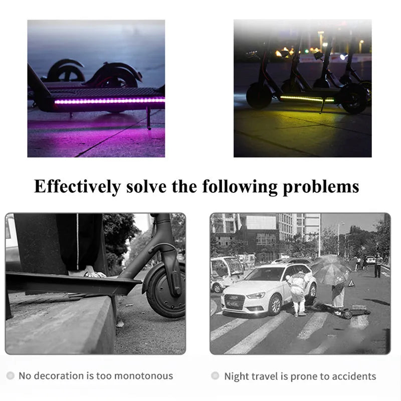LED Strip Light Flashlight RGB Bar Lamp for Xiaomi M365 Pro / 1S Electric Scooter & Ninebot Skateboard