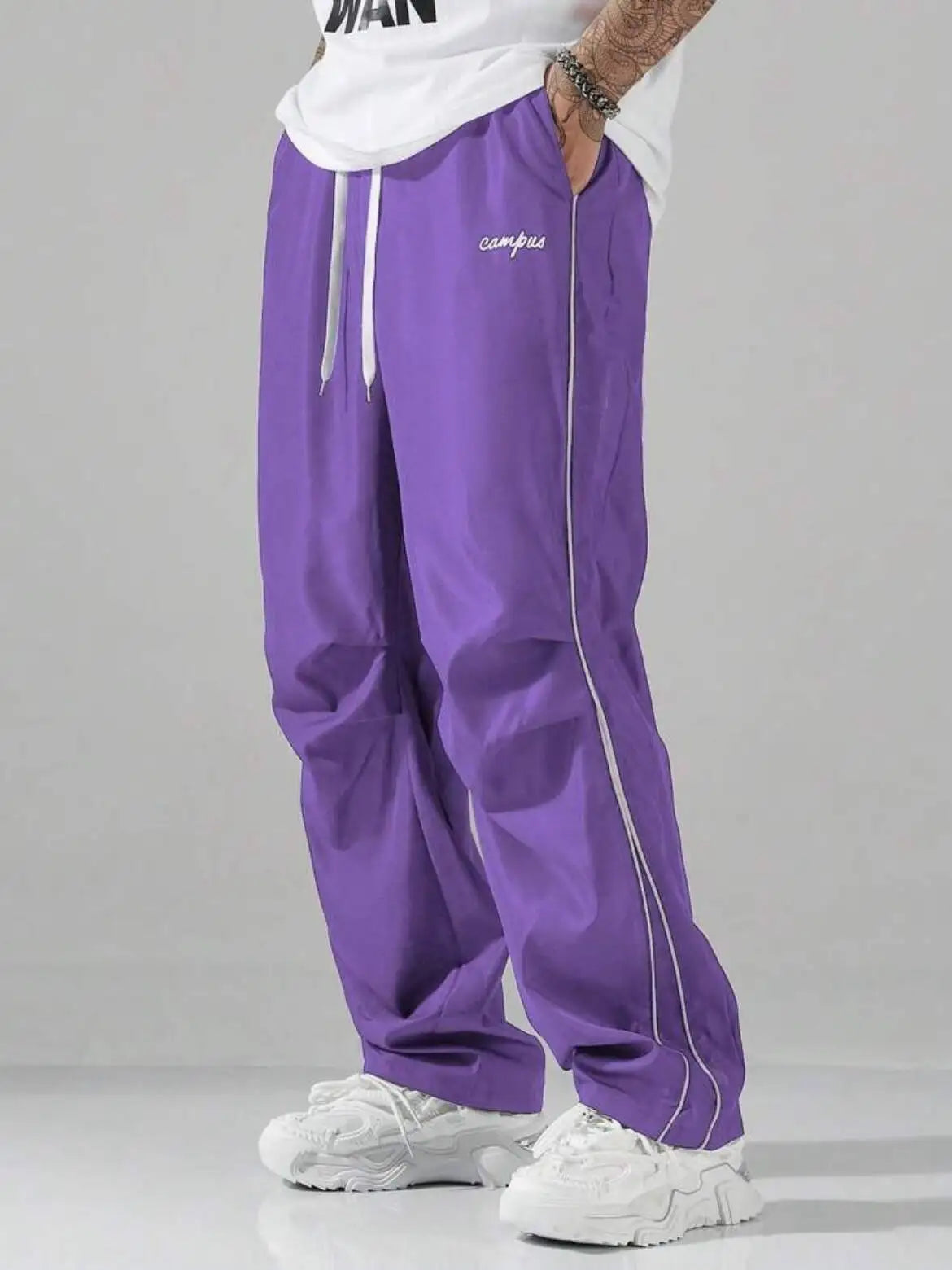 Men's Striped Three - Color Casual Pants with Pockets, Suitable for Sports, Fitness and Jogging 。