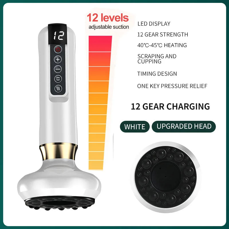 Hailicare Electric Cupping & Scraping Massager – 12-Level Adjustable Vacuum Suction with Infrared Heating
