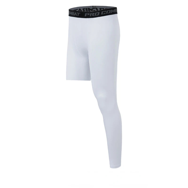 Men’s Single-Leg Basketball Compression Pants – Running Training Fitness Tights