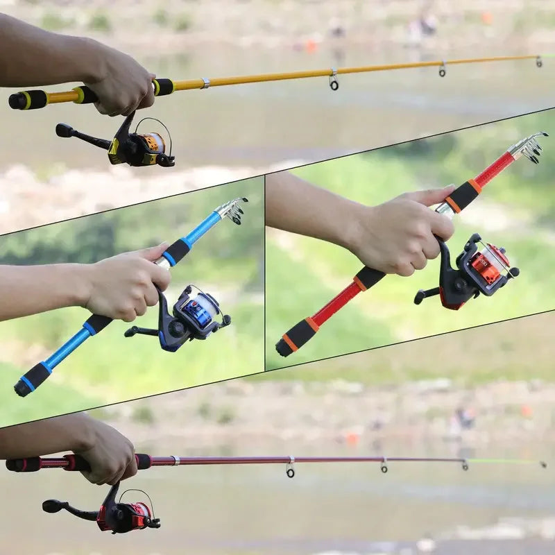 Full Fishing Kit with Telescopic Rod, Spinning Reel & Lures – Portable Travel Pole Set