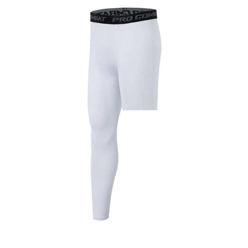 Men’s Single-Leg Basketball Compression Pants – Running Training Fitness Tights