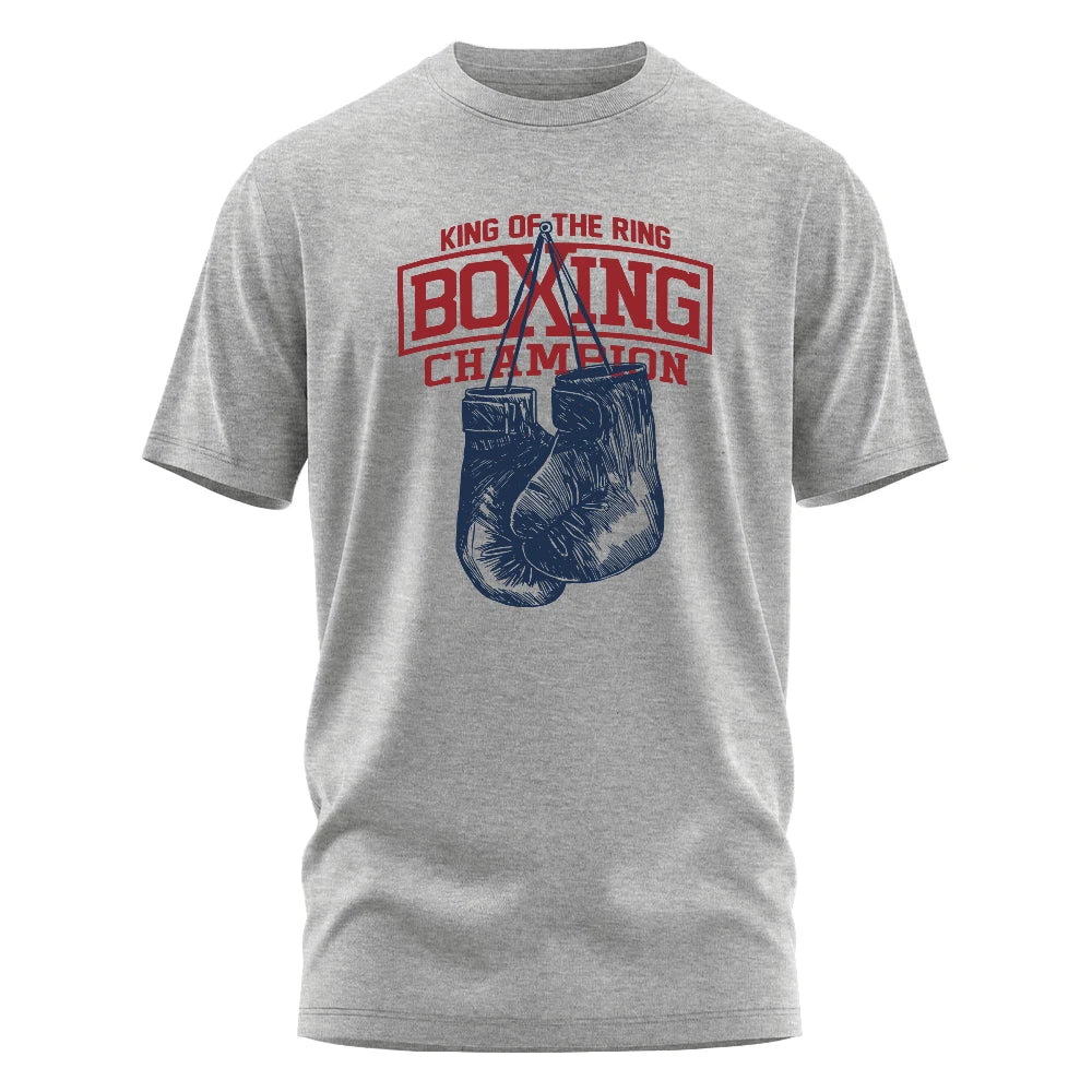 BOLF King of The Ring Boxing Champion Printed T-Shirt – Men’s Casual Unisex Tee