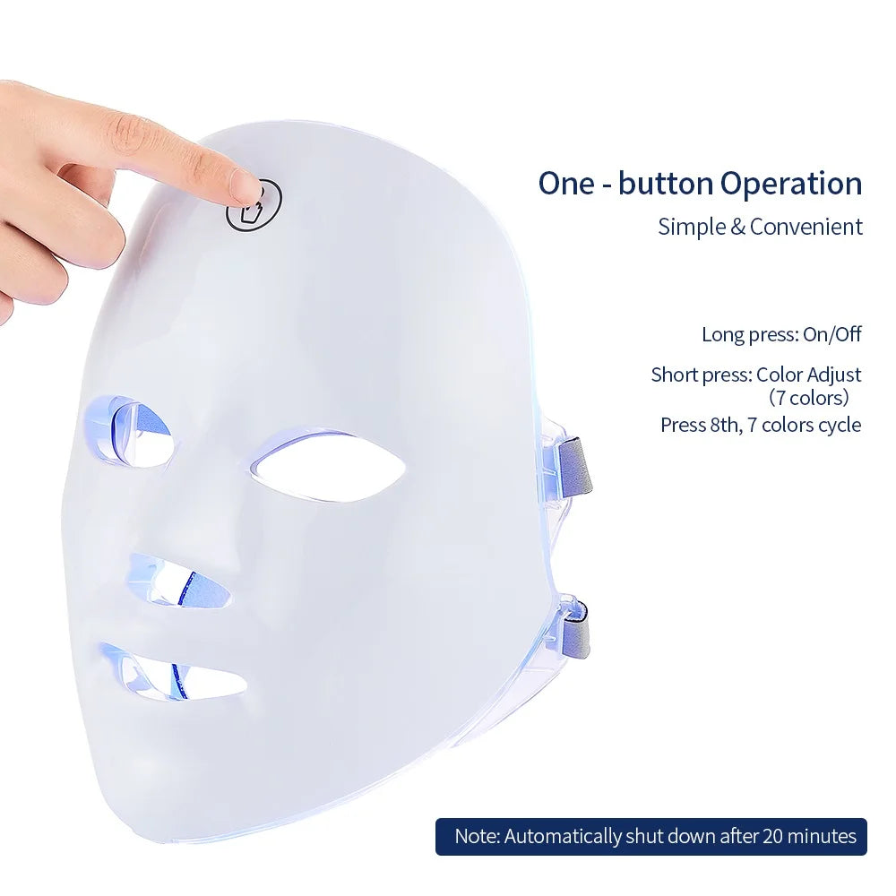 LED Face and Neck Beauty Machine – 7-Color Facial Mask