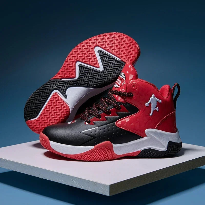 Kids Basketball Shoes Boys Girls Breathable Non-Slip High Top Training Sneakers Indoor Outdoor Sports Shoes