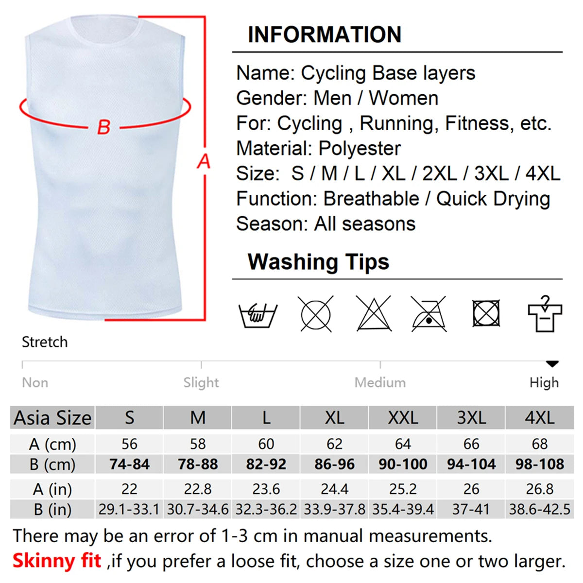 Reflective Cycling Base Layer Vest – Men & Women