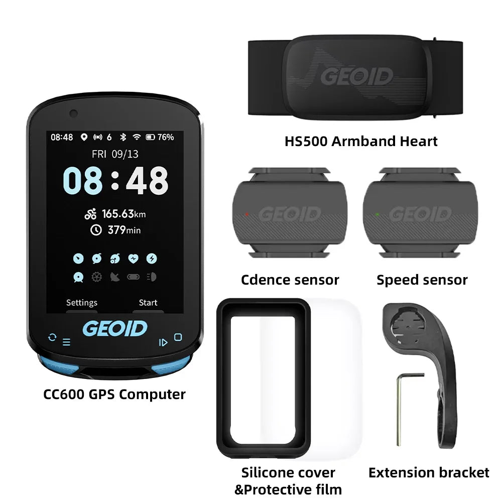 GEOID CC600 Smart Bike Computer – Color Screen GPS with WiFi & ANT+