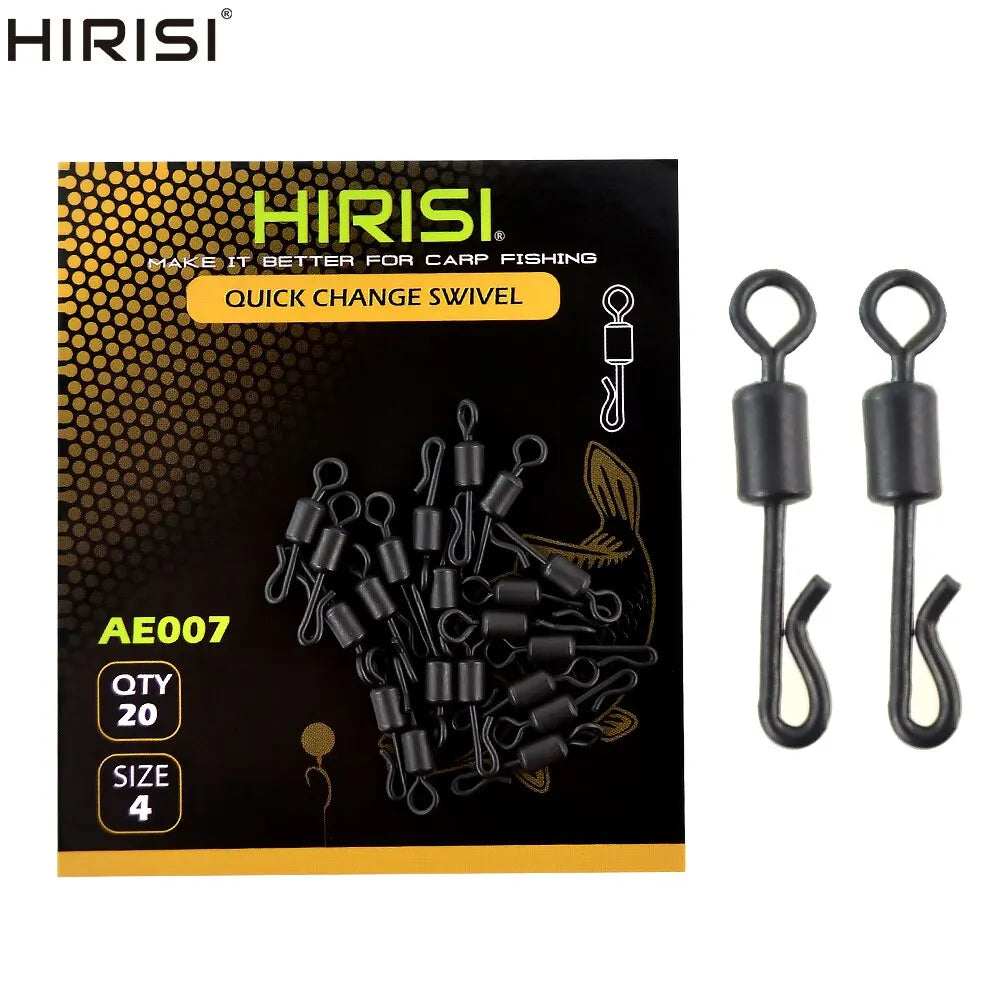HIRISI Carp Fishing Quick Change Swivels – Pack of 20