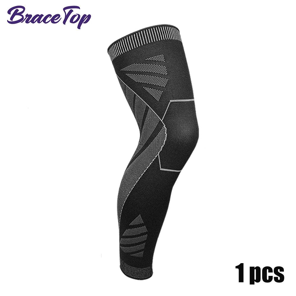 BraceTop Full Leg Compression Sleeve – Knee Support Brace for Running, Basketball, Football & Sports Recovery