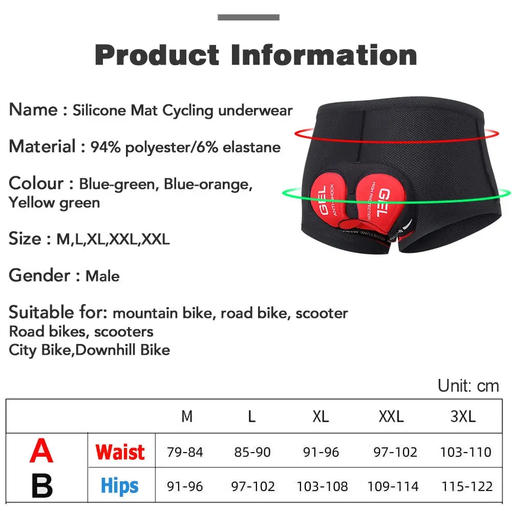 Men’s Cycling Shorts – Breathable, Quick-Dry, Anti-Sweat Polyester Shorts for Outdoor & Road Cycling