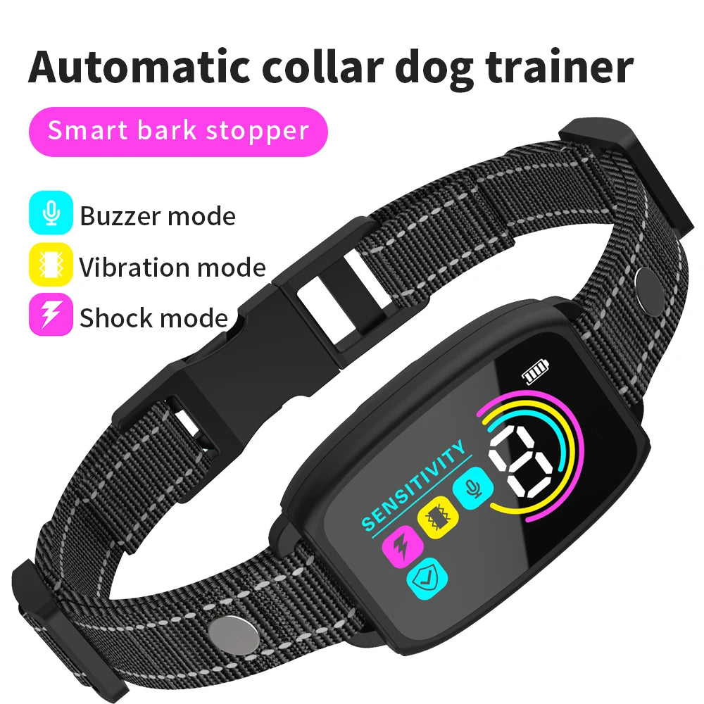 Smart Automatic Anti-Barking Dog Collar | Rechargeable Shock & Vibration Training Collar for All Dog Sizes