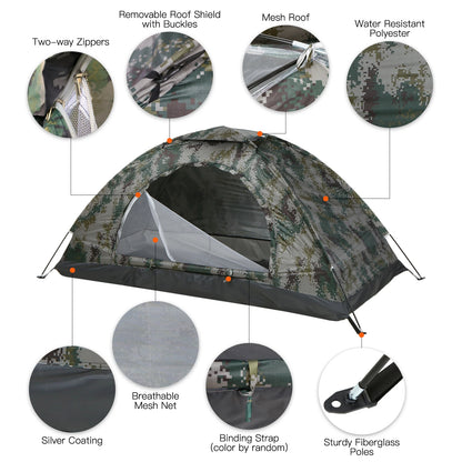 Tomshoo Ultralight 1/2 Person Trekking Tent – Summer Outdoor Hiking & Camping Shelter