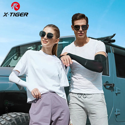 Ice Silk Cycling Arm Sleeves – UV Protection & Breathable Comfort