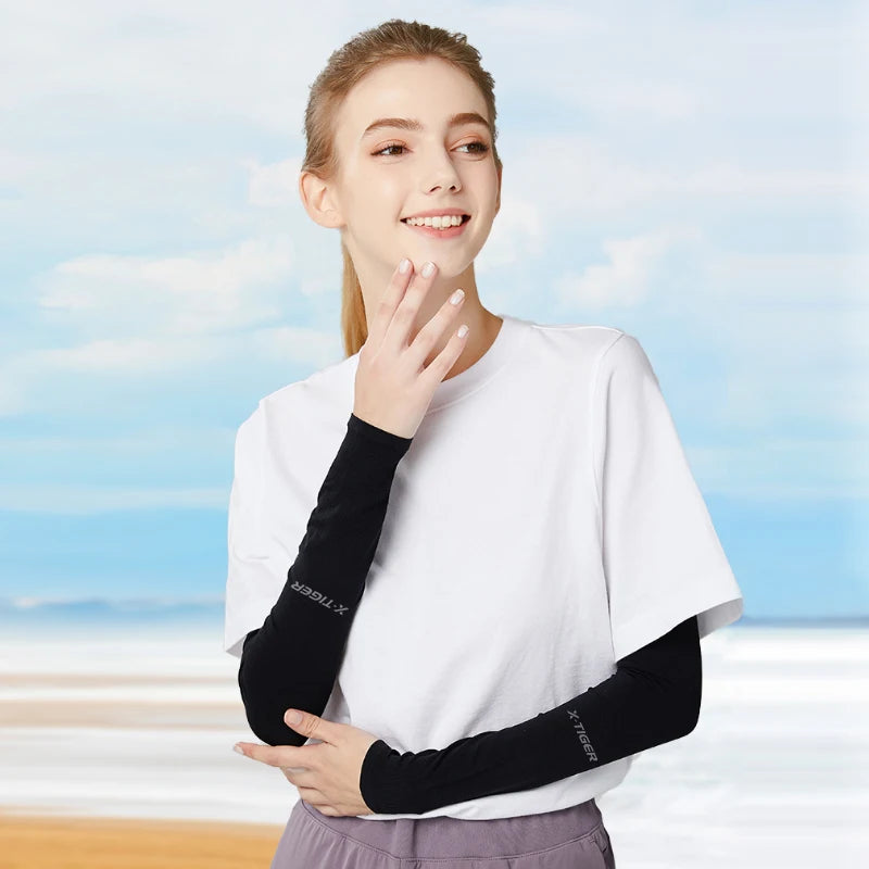 Ice Silk Cycling Arm Sleeves – UV Protection & Breathable Comfort