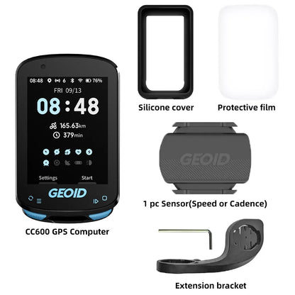 GEOID CC600 Smart Bike Computer – Color Screen GPS with WiFi & ANT+