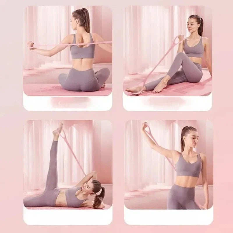Stretch Strap Yoga 8-Figure Tensioner – Elastic Silicone Resistance Band for Shoulder, Back, and Full-Body Stretching