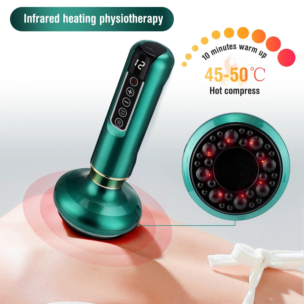 Hailicare Electric Cupping & Scraping Massager – 12-Level Adjustable Vacuum Suction with Infrared Heating