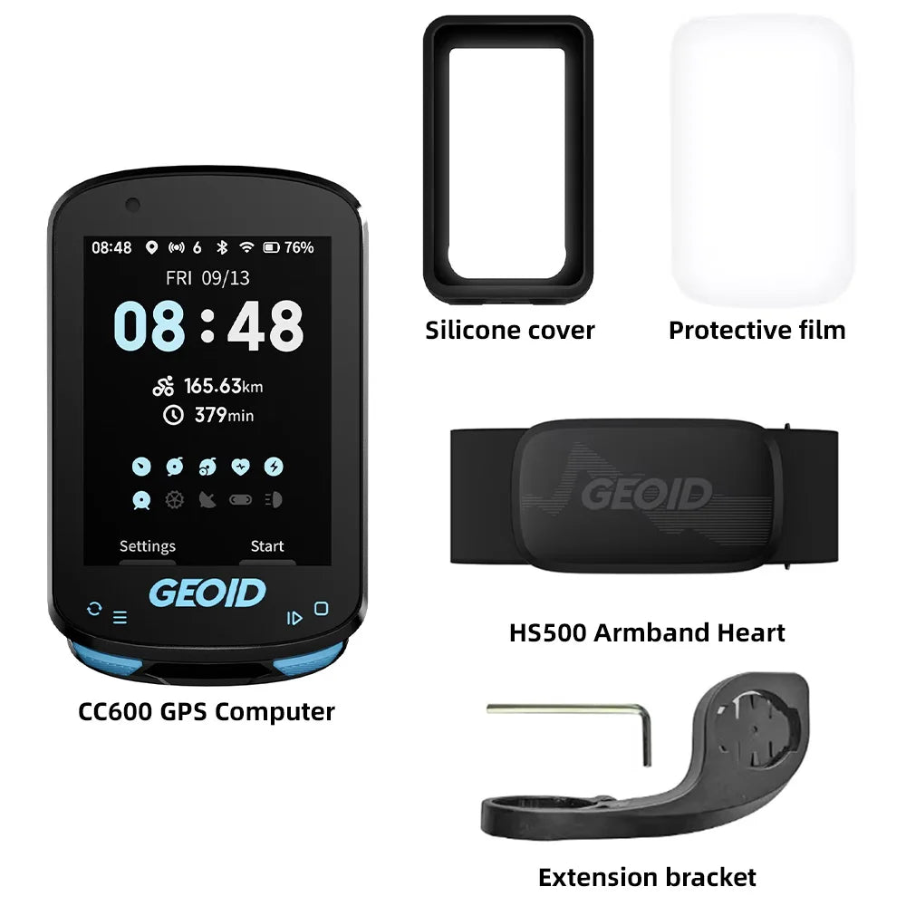 GEOID CC600 Smart Bike Computer – Color Screen GPS with WiFi & ANT+