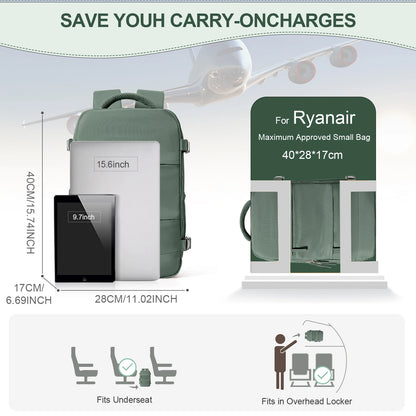 FLCC 40x20x25 cm Cabin Backpack – Unisex Travel, Laptop, and Hand Luggage