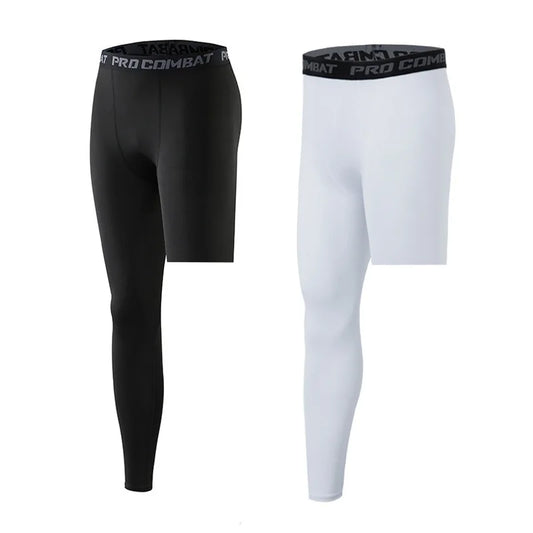 Men’s Single-Leg Basketball Compression Pants – Running Training Fitness Tights