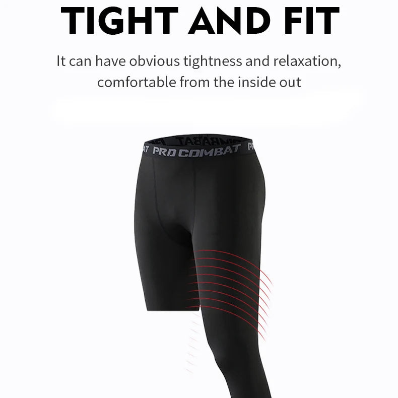 Men’s Single-Leg Basketball Compression Pants – Running Training Fitness Tights