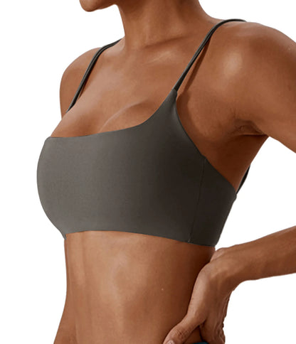 OVESPORT Nylon Sports Bra – Women's High-Performance Fitness & Yoga Top