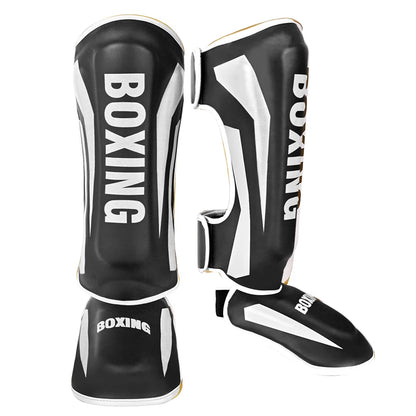 Muay Thai Shin Guards & Instep Protection – Thickened Sanda Boxing Leg Guards for Kickboxing, MMA Training & Combat Sports (Unisex)