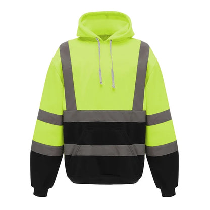 Men s Winter Reflective Hoodie Sweatshirts Long Sleeve Geometric Pattern Casual High Visibility Tops with Side Zipper