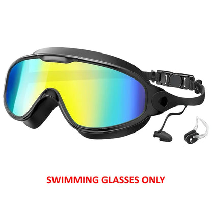 Integrated Earplugs Adult Big Frame Swimming Goggles – Anti-Fog & UV Protection