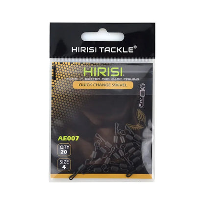 HIRISI Carp Fishing Quick Change Swivels – Pack of 20