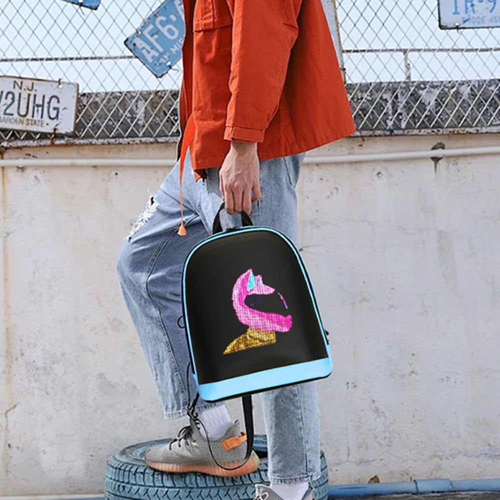 LED Advertising Backpack APP Control Portable Backpack Waterproof Outdoor Pixel Screen Bag for Men Women
