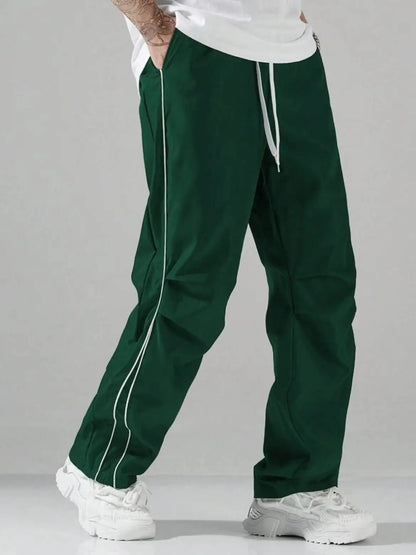 Men's Striped Three - Color Casual Pants with Pockets, Suitable for Sports, Fitness and Jogging  。