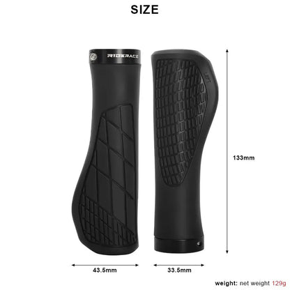 Riderace MTB Bicycle Grips – Soft Rubber Shockproof Handlebar Covers with Lock-On