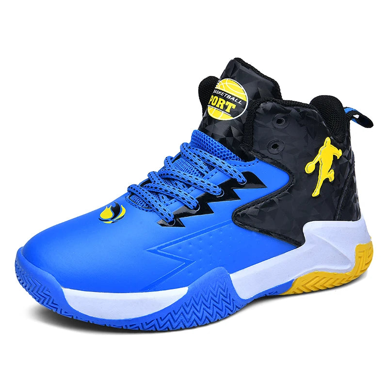Children’s Basketball Shoes Non-Slip Breathable Lace-Up Training Sneakers Boys Girls Athletic Sports Shoes