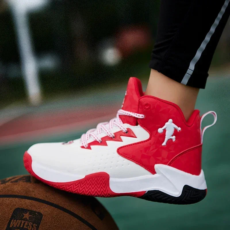 Kids Basketball Shoes Boys Girls Breathable Non-Slip High Top Training Sneakers Indoor Outdoor Sports Shoes