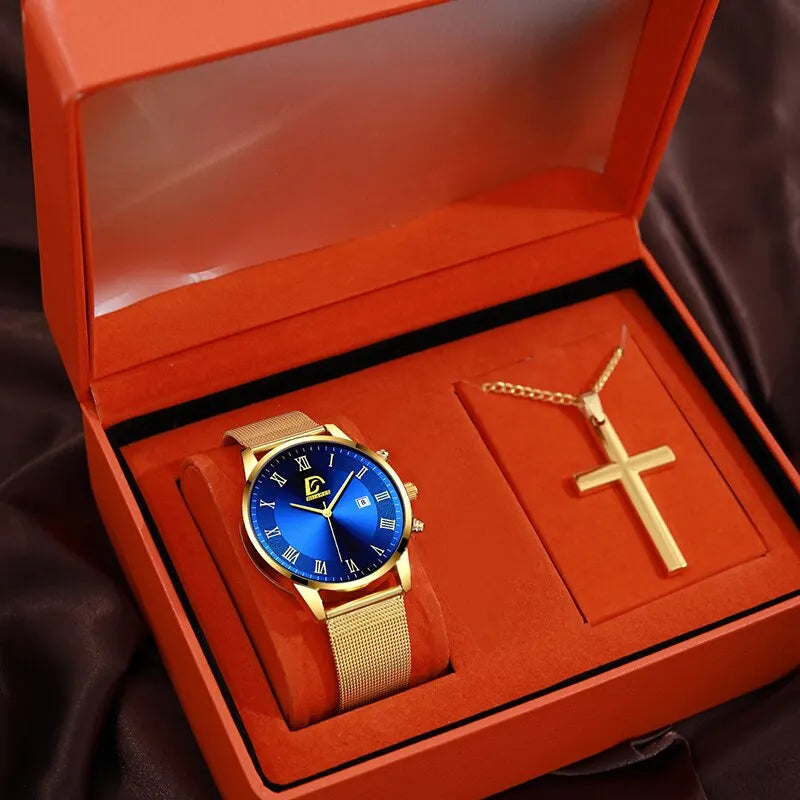 DIJANES Quartz Wristwatch – Men’s Fashion & Casual Complete Calendar Watch