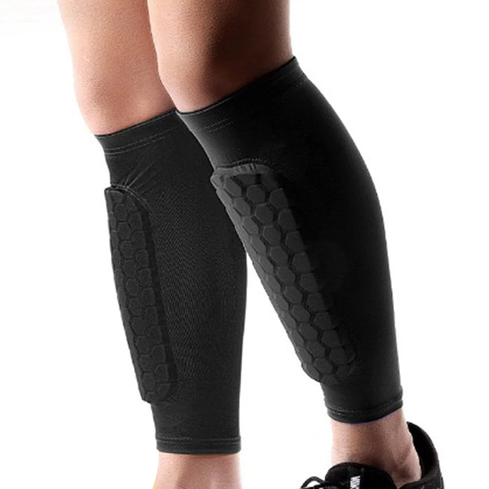 HUAN-Qzta 1pc Football Shin Guard Pad – Honeycomb Leg Calf Protection for Outdoor Sports
