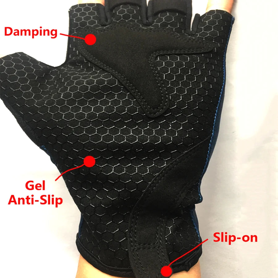 Men & Women Fingerless Cycling Gloves – Non-Slip Sport Mittens