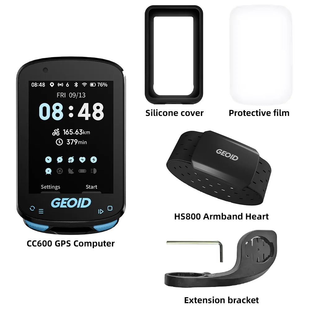 GEOID CC600 Smart Bike Computer – Color Screen GPS with WiFi & ANT+