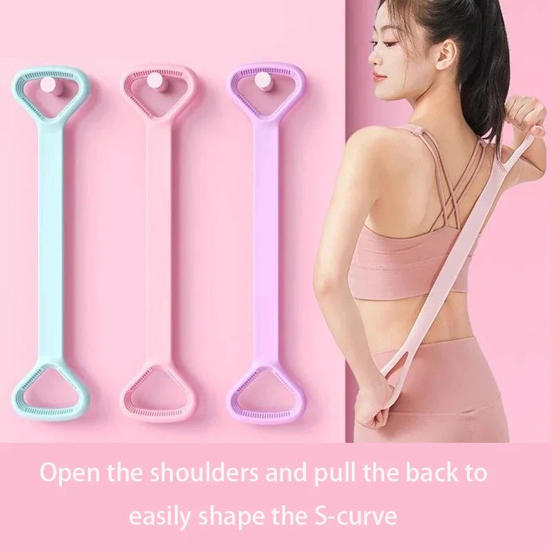 Stretch Strap Yoga 8-Figure Tensioner – Elastic Silicone Resistance Band for Shoulder, Back, and Full-Body Stretching