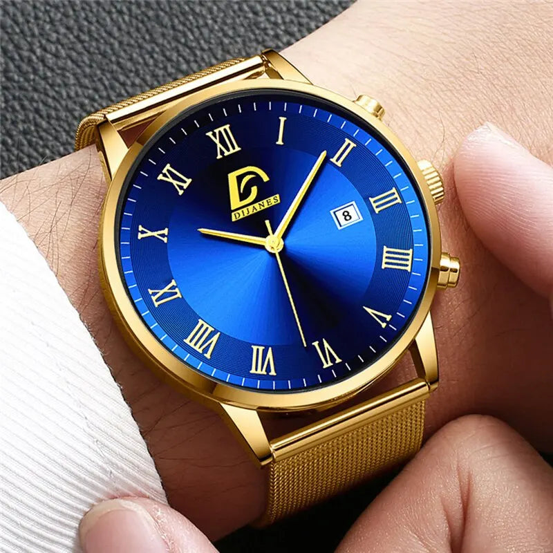 DIJANES Quartz Wristwatch – Men’s Fashion & Casual Complete Calendar Watch