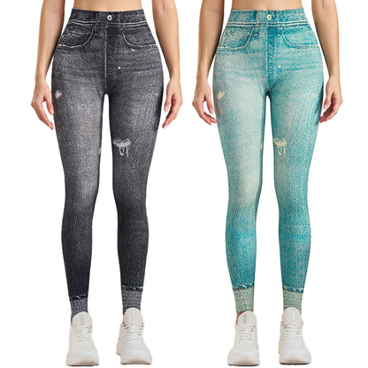 2 Pack Women's High Waisted Sexy Butt Lifting Seamless Solid Color Yoga Leggings Elastic And Breathable Fitness Sports Pants