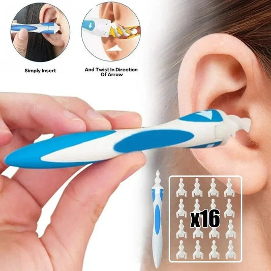 Ear Wax Remover Tool for Kids – Safe Silicone Ear Cleaner with 16 Replacement Tips