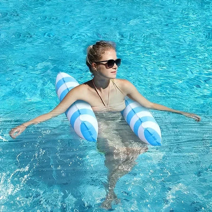 Striped Inflatable Float Hammock – Summer Pool Float for Adults