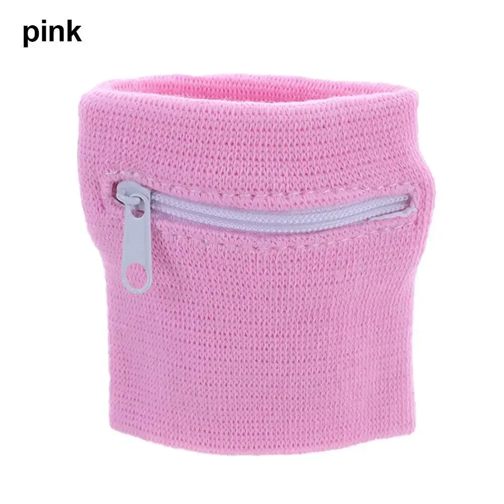 Unisex Sports Wristband with Zipper Pocket – Running, Gym & Cycling Sweatband Wallet