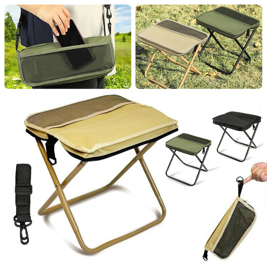 Foldable Backpack Stool | Portable Outdoor Folding Chair with Carry Bag