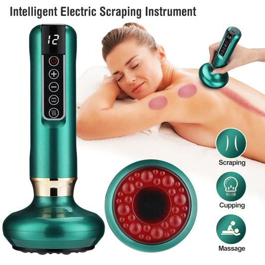 Hailicare Electric Cupping & Scraping Massager – 12-Level Adjustable Vacuum Suction with Infrared Heating
