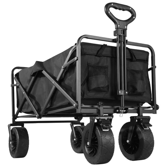 Collapsible Folding Utility Wagon – Heavy-Duty Portable Outdoor Cart for Beach, Camping & Garden