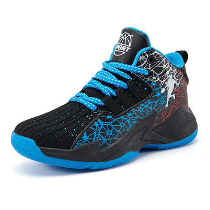 Children’s Basketball Shoes Non-Slip Breathable Lace-Up Training Sneakers Boys Girls Athletic Sports Shoes