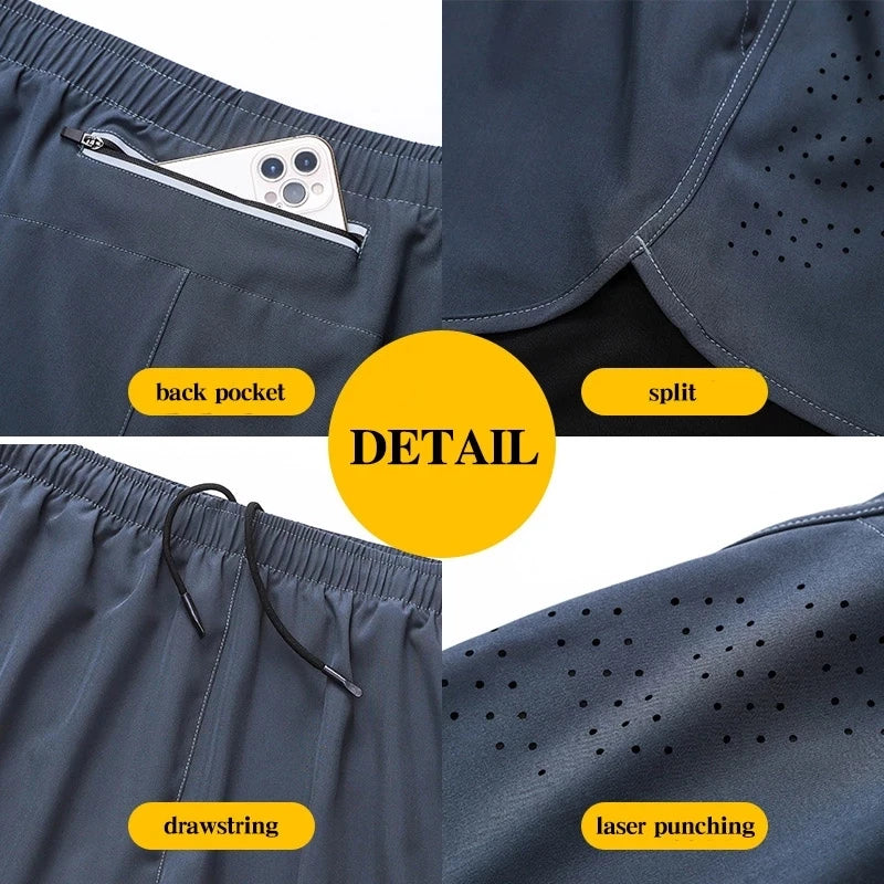 Men’s Quick-Drying Running Shorts – Solid Black Fitness Shorts